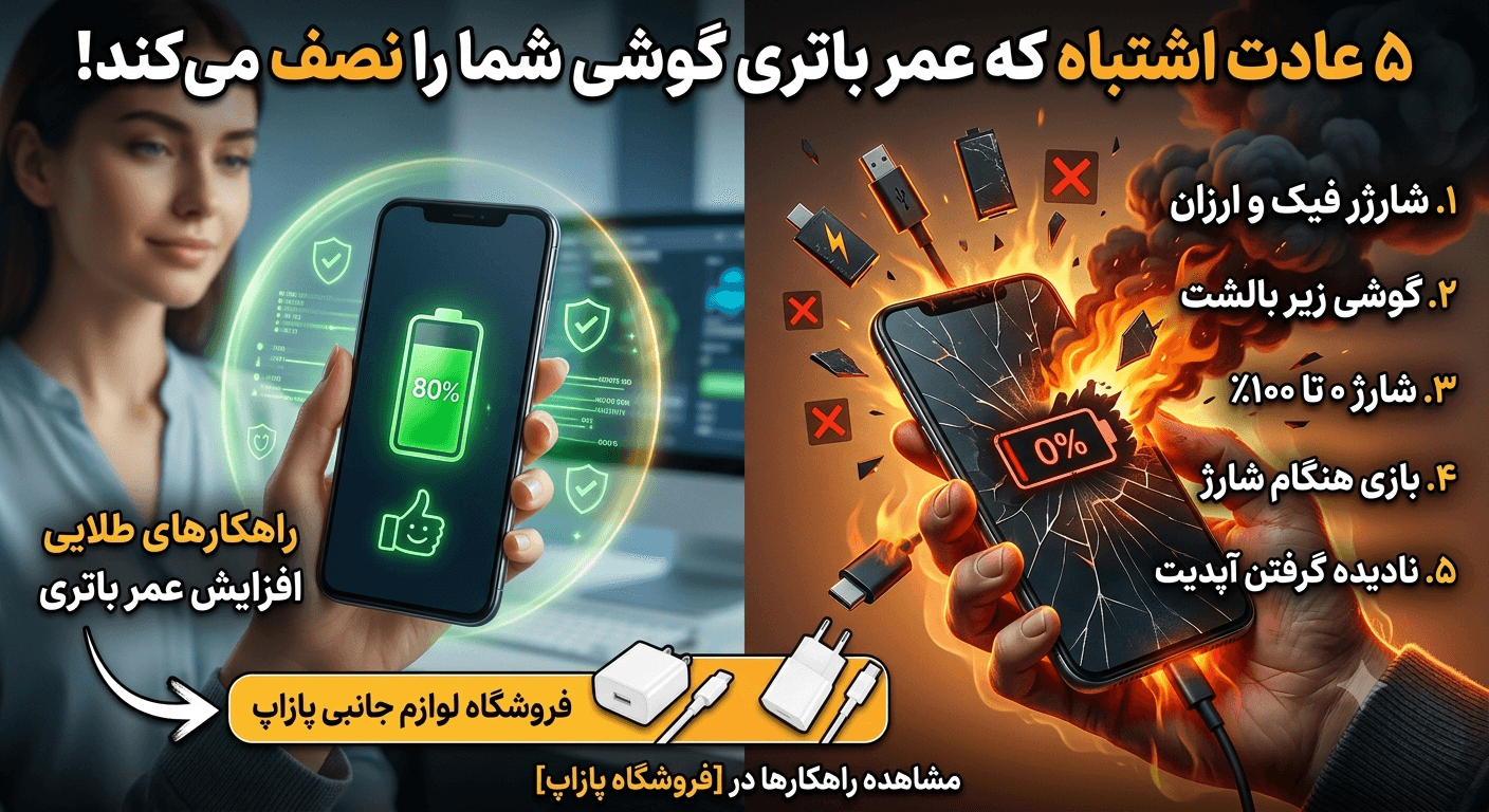 ۵ عادت اشتباه که عمر باتری گوشی شما را نصف میکند!