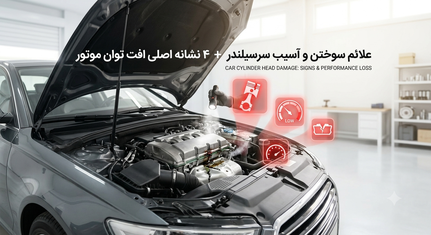 علائم سوختن و آسیب سرسیلندر + ۴ نشانه اصلی افت توان موتور