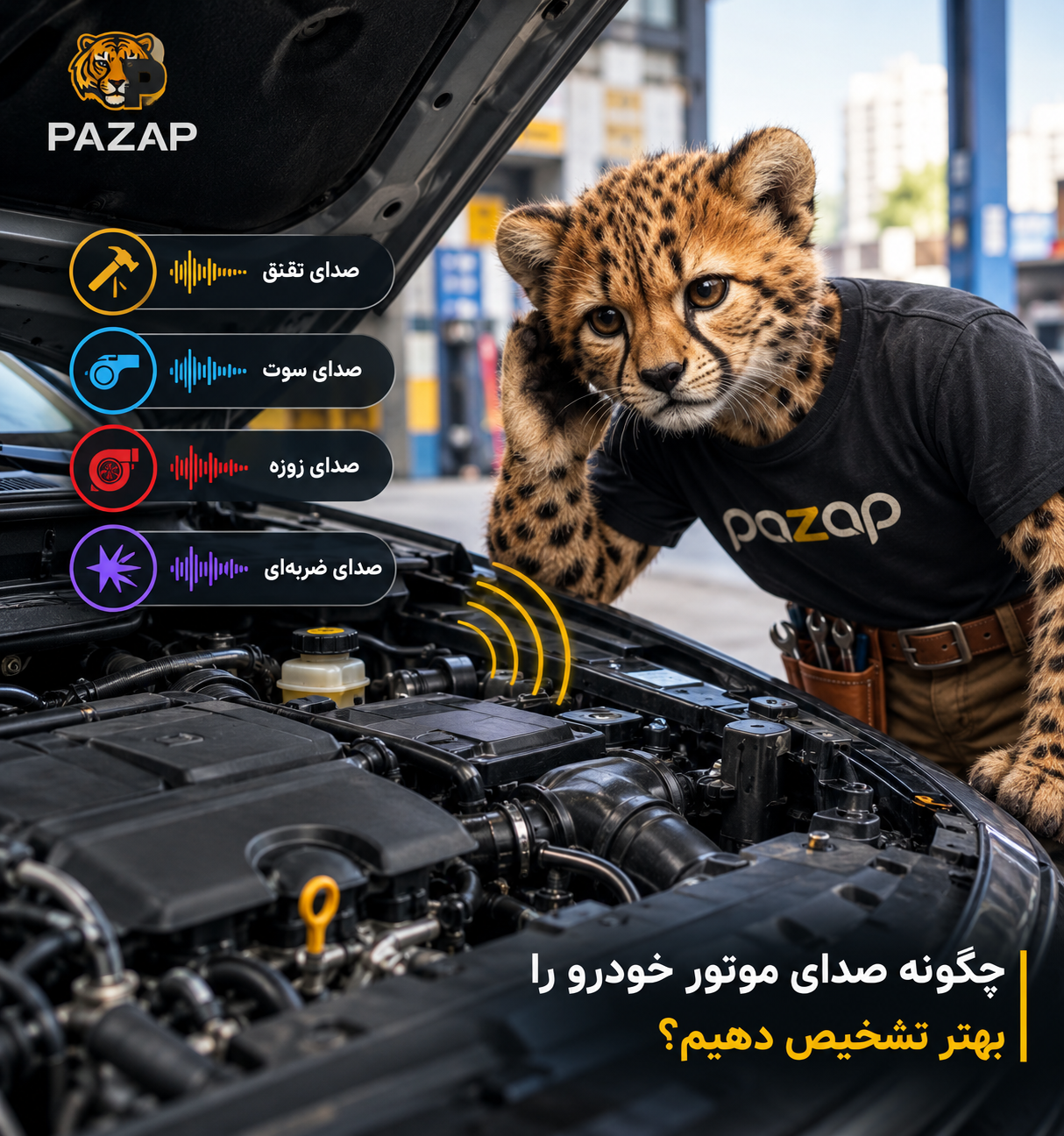 چگونه صدای موتور خودرو را بهتر تشخیص دهیم؟ | راهنمای شناسایی صداهای غیرعادی موتور