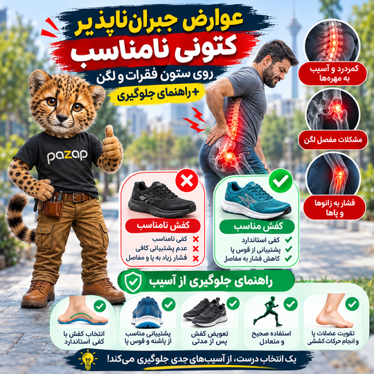 عوارض جبرانناپذیر کتونی نامناسب روی ستون فقرات و لگن + راهنمای جلوگیری