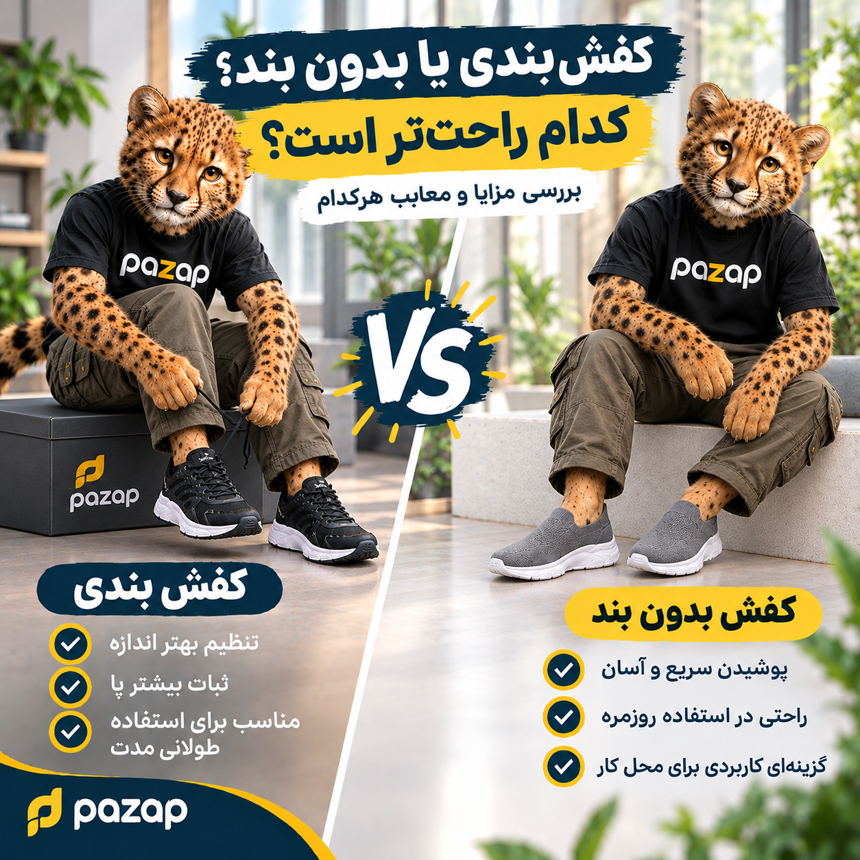 کفش بندی یا بدون بند؛ کدام راحت‌تر است؟ بررسی مزایا و معایب هرکدام