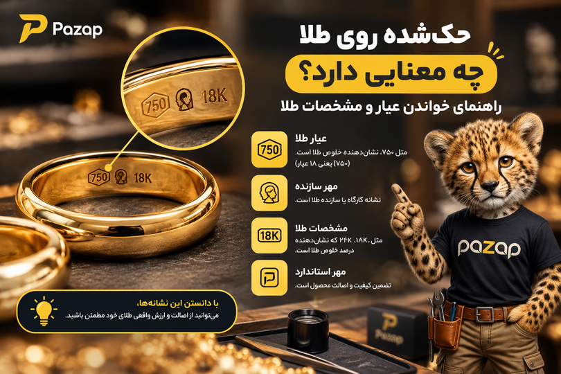 حکشده روی طلا چه معنایی دارد؟ راهنمای خواندن عیار و مشخصات طلا