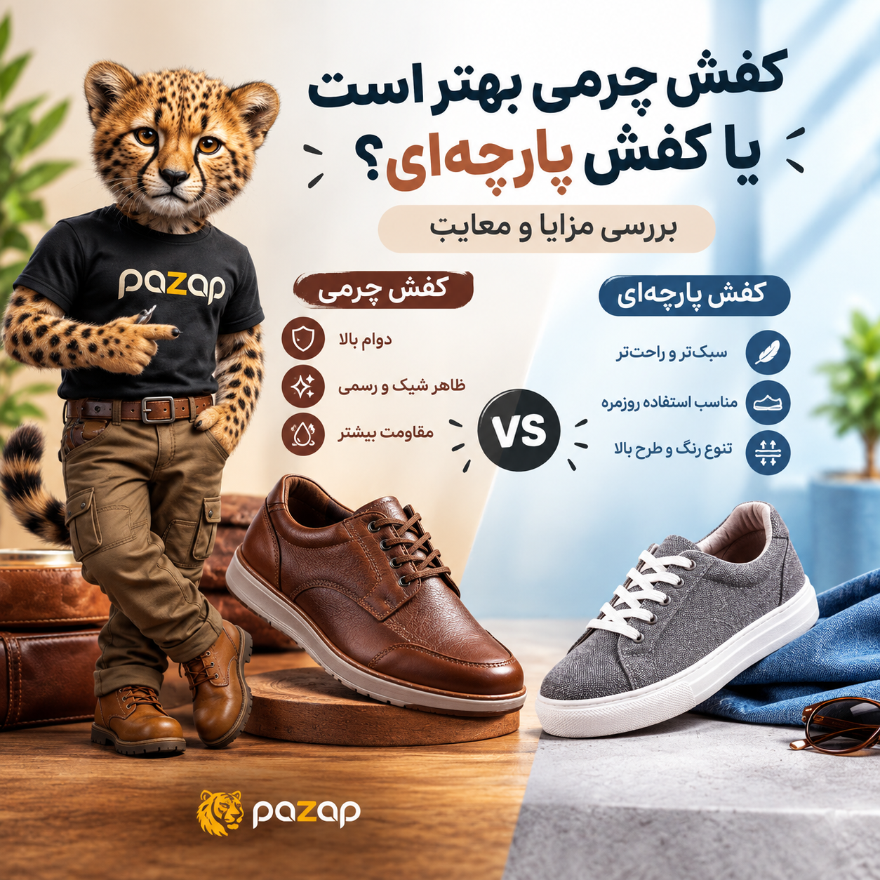 کفش چرمی بهتر است یا کفش پارچه‌ای؟ بررسی مزایا و معایب
